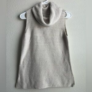 LOFT Sleeveless Cowl Neck Sweater in Light Beige
